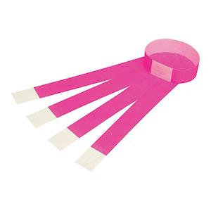 Conference Equipment: Rexel id serial number wrist bands fluoro pink 100pk