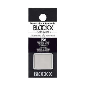 Paint Accessories: Blockx Watercolour Half Pan 186 Titanium White S1