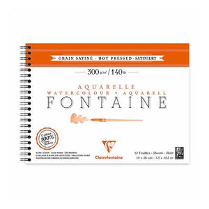 Art Pads: Fontaine Hot Press Spiral Pad 19x26cm 300g 12sh