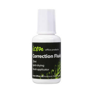 Okin Icon Correction Fluid 20ml - Quick Dry White ICF20ML