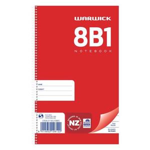 Warwick Notebook 8B1 50 Leaf Spiral Ruled 7mm 165x100mm