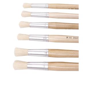 Jasart 582 Hog Round Brushes - Oil Painting, Long Wooden Handle