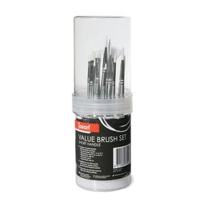 Art Project Materials: Jasart Value Brush Sets - White Taklon, convenient storage tubes