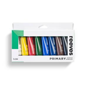 Paint Accessories: Reeves 22ml Acrylic Primary Paints Set of 8 - Vibrant Colors