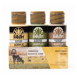 FolkArt Acrylic 59ml Farmhouse Paints - Set of 6, Matte Finish