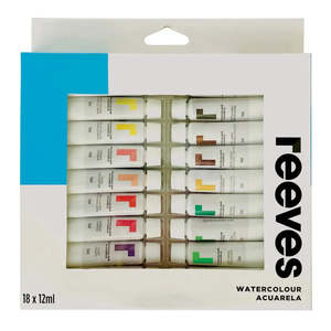 Paint Accessories: Reeves 12ml Watercolour Paints Set of 18, Vibrant Colours