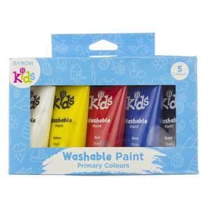Paint Accessories: Jasart Byron Kids 75ml Wash Paints Primary Set of 5, Non-Toxic