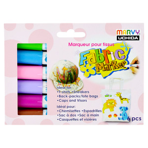 Drawing Instruments: Marvy Fabric Conic Markers Set of 6 - No Ironing Required