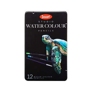 Jasart Studio Watercolour Pencil Set of 12, Premium Wood