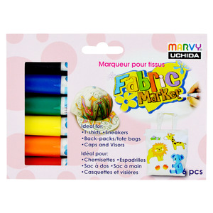 Marvy Fabric Conic Markers Set of 6 - No Ironing Required