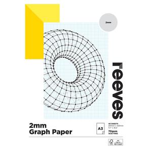 Art Pads: Reeves Graph 2mm 70gsm 40 Sheet Pads - Size A3