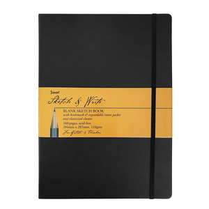 Art Pads: Jasart Sketch & Write Blank 110gsm 160 Pages Notebooks - Size A4