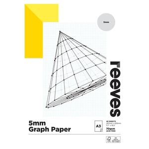 Reeves Graph 5mm 70gsm 40 Sheet Pads - Size A3, Acid Free