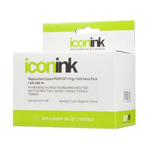 Inkjet Compatible Inks: Icon Compatible Canon PGI670 CLI671 BBCMY Ink Value Pack