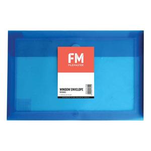 Filing Folders: FM Envelope Reusable Blue Window Polyprop