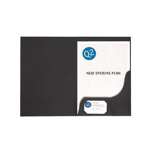 Filing Folders: Marbig professional presentation folders a4 matte black pk20 