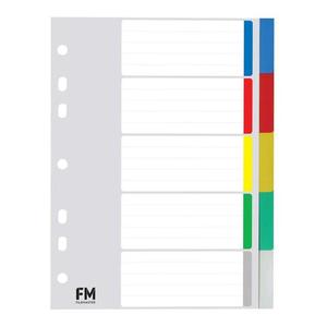 FM Indices A5 5 Tab Polyprop Coloured