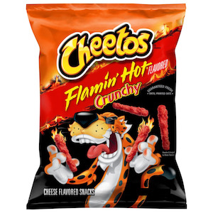 Snacks: Cheetos Flamin' Hot Crunchy 2 3/4oz (77.9g) - (BB: 16 DEC 2025)