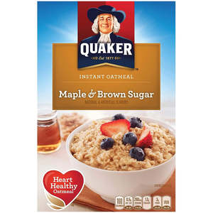 Breakfast: Quaker Oatmeal Singles - Maple & Brown Sugar 5 Sachets