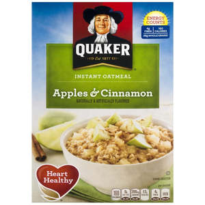 Breakfast: Quaker Oatmeal Singles - Apples & Cinnamon 5 Sachets