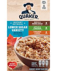 Breakfast: Quaker Instant Oatmeal Lower Sugar Variety