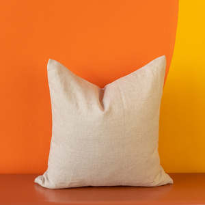 Cushions: Beige Vintage Linen Cushion 50x50cm