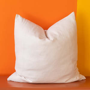 Optic White Vintage Linen Cushion 65x65cm