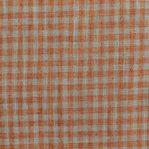 Bitter Orange Check Linen Cotton Fabric