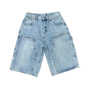 Double Knee Jorts Light Blue