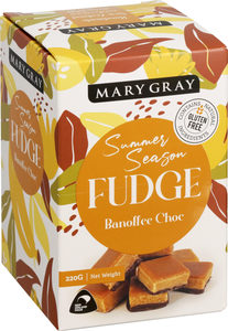 Mary Gray Summer Season Choc Banoffee Fudge 220gm Gift Box Mary Gray