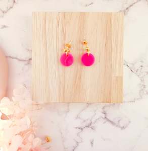 Barbie hot pink gold studs