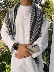 Clothing Picks: Cloud White Deluxe Collared Thobe - House of Hasbi