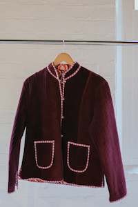 Noir Deep Red Quilted Jacket