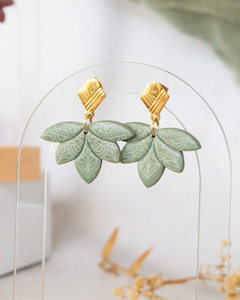 Jewellery: Sage Lotus Earrings