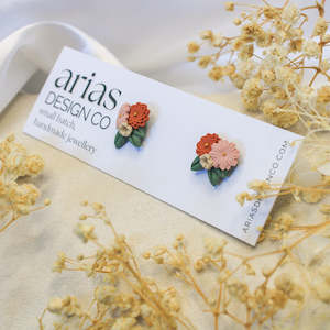 Jewellery: Mini Bouquet Earrings - Rust