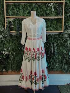 Clothing 1: Peru Skirt: Pink Poppies