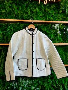 Noir White Quilted Jacket