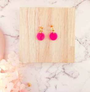 Barbie hot pink gold studs
