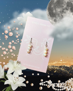 Emilys Atelier Nz: Fresh water 3 pearl silver threader