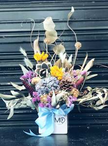 Dried & Faux - Blue and Yellow Arrangement