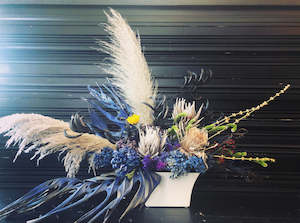 Dried & Faux - Blue Phantom Dried Floral Arrangement