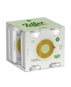 Zeffer 0% Alcohol Crisp Apple Cider 4pk cans - Beer-Cider : Waipu Liquor Centre