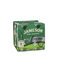 Premixed : Wa: Jameson Zero Sugar Natural Raw Cola 6.3% 375ml can - Premixed-Whisky : Waipu Liquor Centre - Jameson 6.3 4pk cans