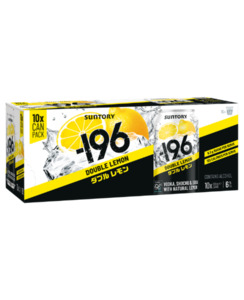 Premixed : Wa: Suntory 196 Double Lemon 10pk cans - Premixed-Vodka : Waipu Liquor Centre - Suntory 196 10pk
