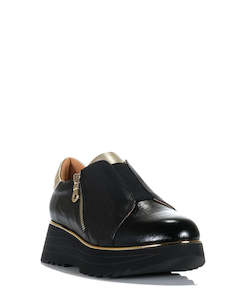 Casual: Alfie & Evie Heggie Black/Patent/Black Gold Leather Casual