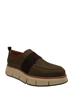 Casual: Alfie & Evie Batty Khaki Leather Casual Shoe