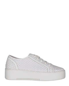 Sneakers Sale: Minx Ellie White Woven Leather Sneaker
