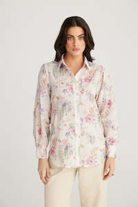 Blousers Tops: Talisman Flower Child Shirt Floral Broderie