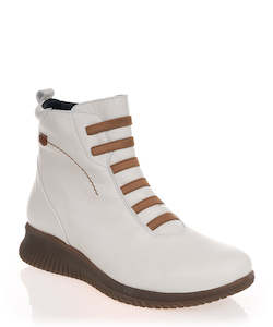 Ankle Boots: On Foot 70013 Blanco Leather Ankle Boot
