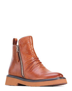 Ankle Boots: EOS Theona Brandy Leather Ankle Boot